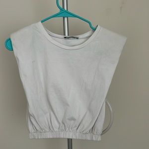 Cropped Puffed Shoulder Tank